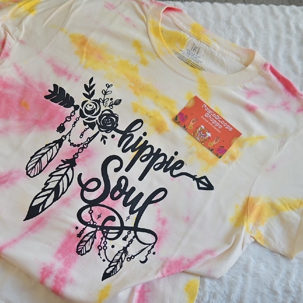 Tie-Dye Hippie Soul Tee - Pink, Yellow, White